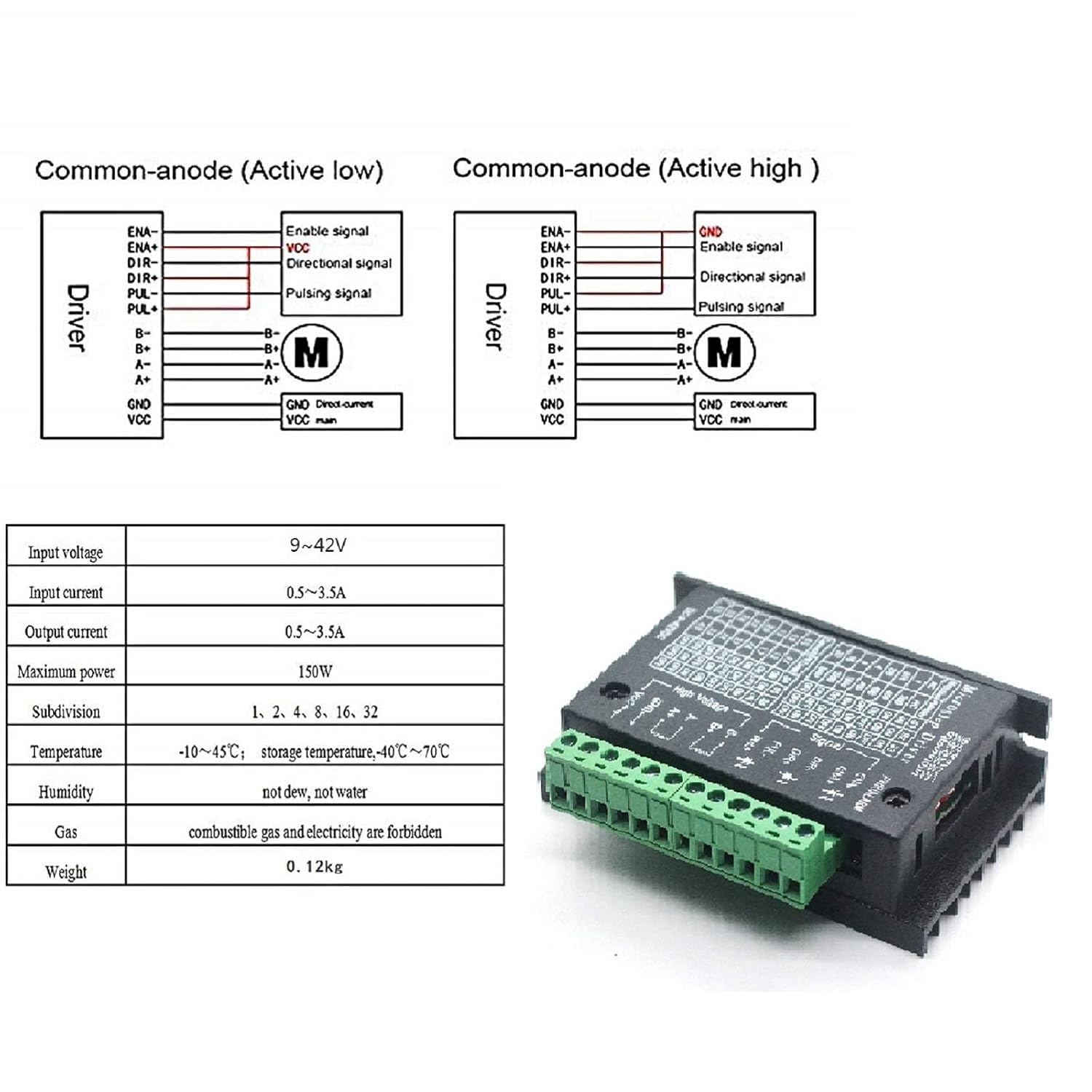 Version de mise à niveau CNC TB6600 pilote de moteur pas à pas avec moteur pas à pas Nema 17 HS4401S Kit pilote de moteur pas à pas pour machines CNC/machines de gravure/imprimante 3D