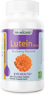 Lutein Esters 20mg Chewable Tablets for Eye Health - Blue Light Protection, Digital Eye Strain Relief, Antioxidant Support - Blueberry Flavor, Gluten-Free, Non-GMO, 100 Count