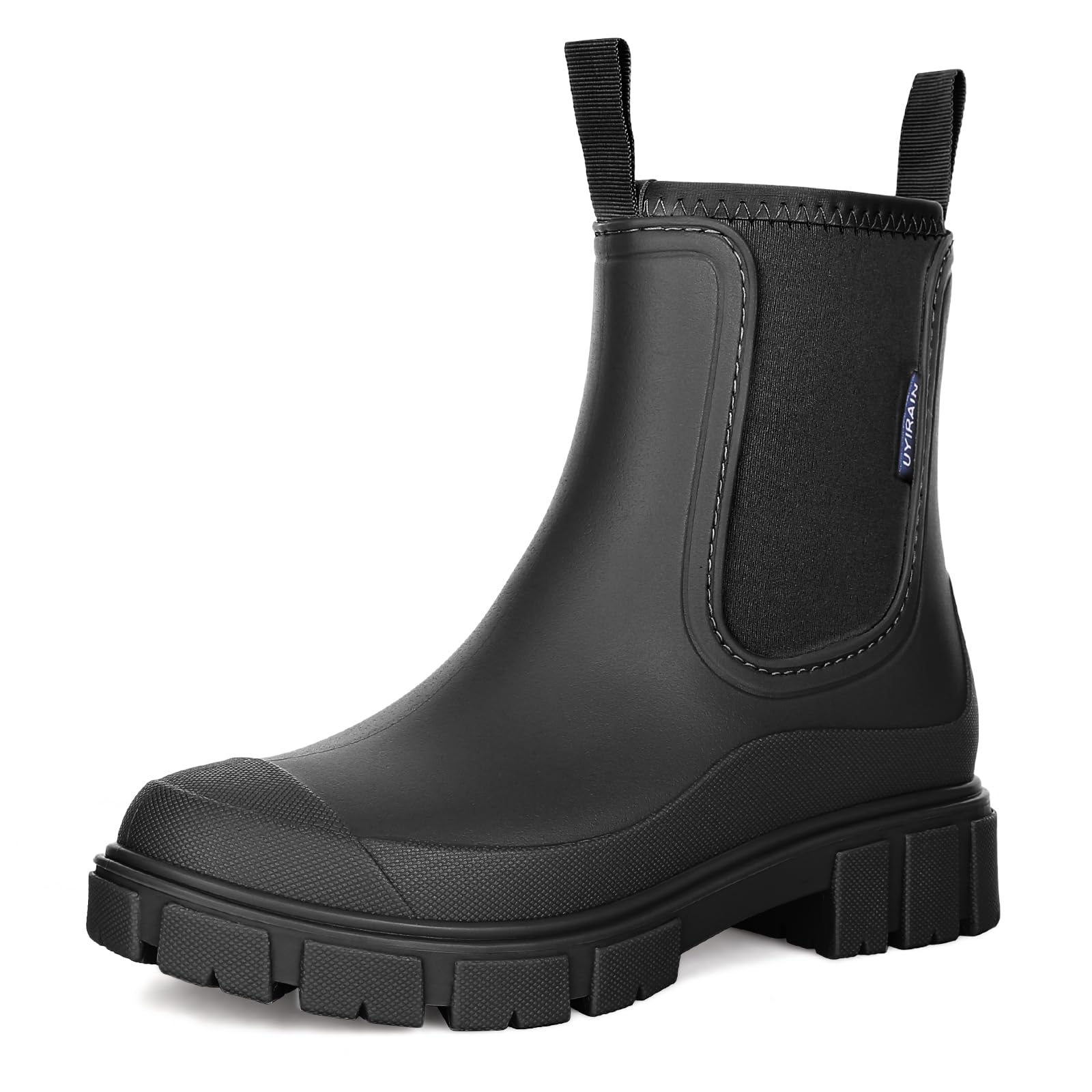 Yenxapei Stivali Pioggia Donna，Stivali Gomma Donna， Impermeabili Stivaletti Donna，Elastico Chelsea Outdoor Ankle Boot