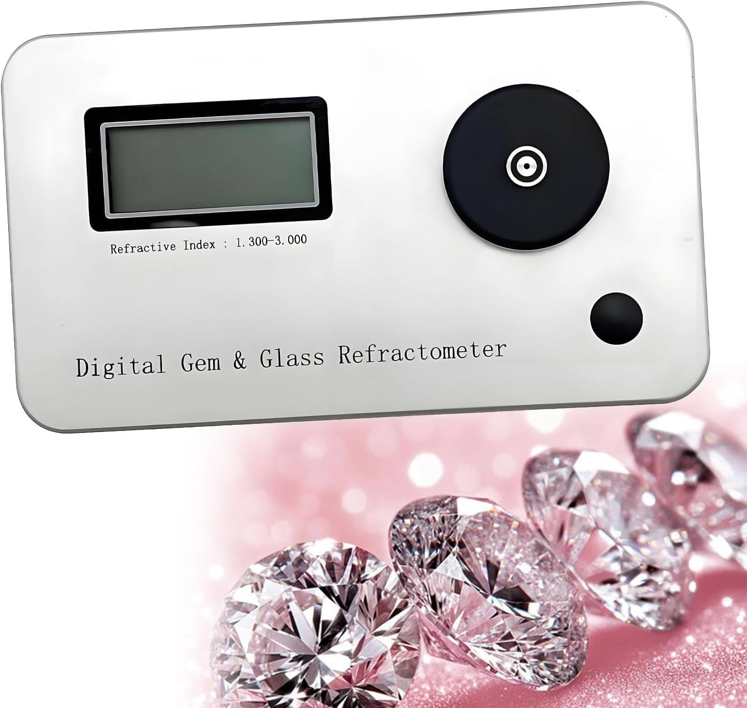 Gemstone Tester for All Stones, Diamond Tester, Refractometer Jewelry, Professional Jewelry Diamond Tester, Diamond Selector for Novice and Expert, Accuracy: 0.001/Refractive Index 1.300-3.000