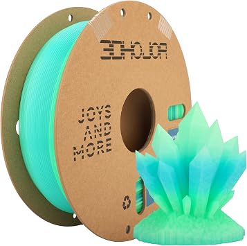 3DHoJor Transparent Multi Rainbow Color Gradient Change PLA 1.75mm 1KG 3D Printing Filament Crystal Rainbow PLA Clear PLA Filament with Cardboard Spool -Prairie