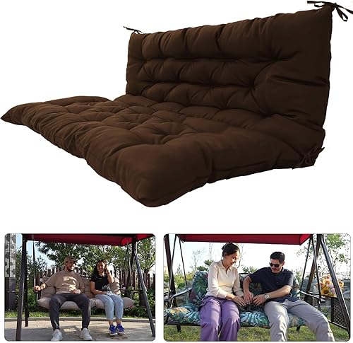 Miniatura 14 de Cojines de columpio para porche, cojines de columpio de 55 pulgadas para muebles de exterior, impermeables, repuesto de cojín grueso mejorado,