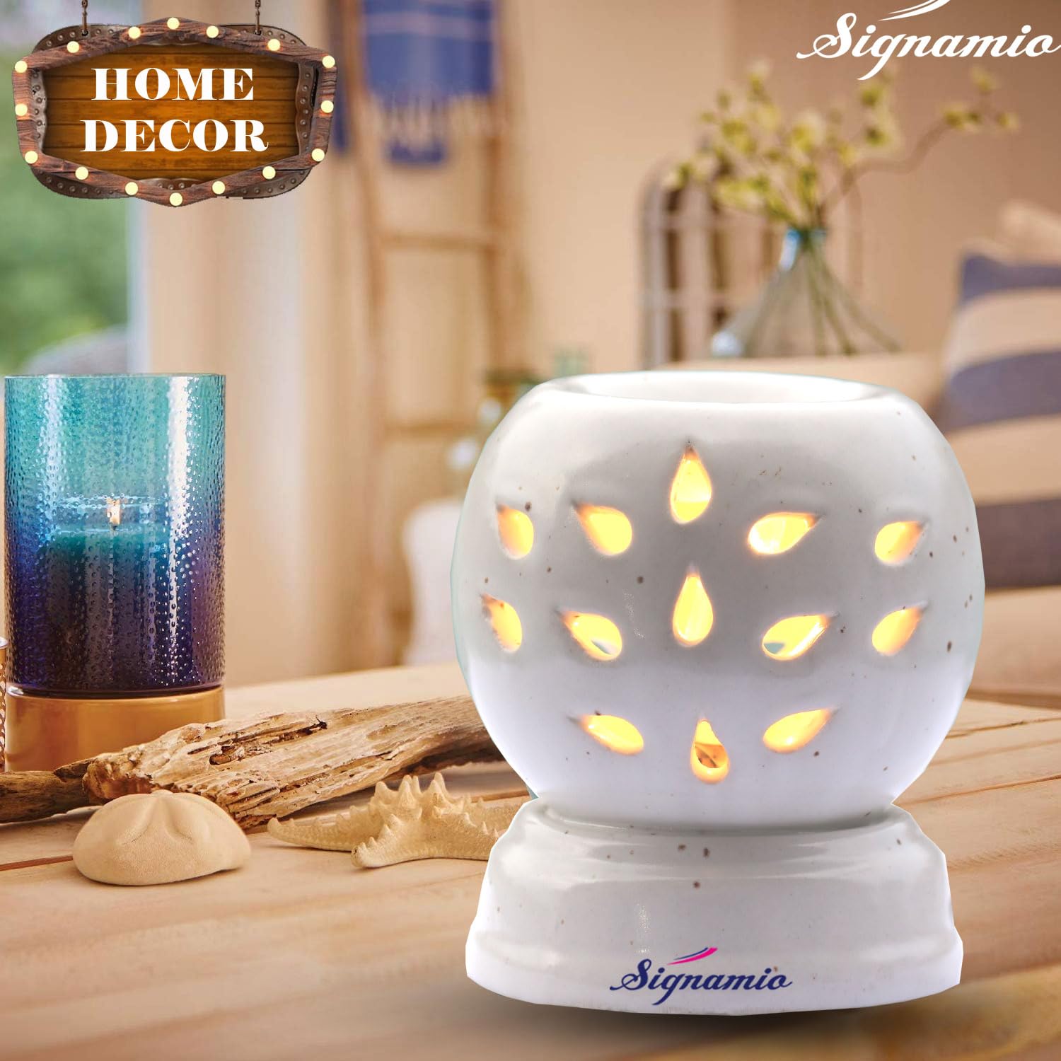 SIGNAMIO Aroma Burner Diffuser with 3 Oils (Rose/Lemon/Sandal) - DN-17 2