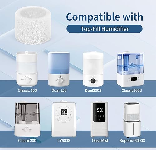 Miniatura 2 de Paquete de 30 filtros de repuesto de humidificador de llenado superior compatible con humidificadores LEVOIT modelo Classic160, Dual150, Dual200S,
