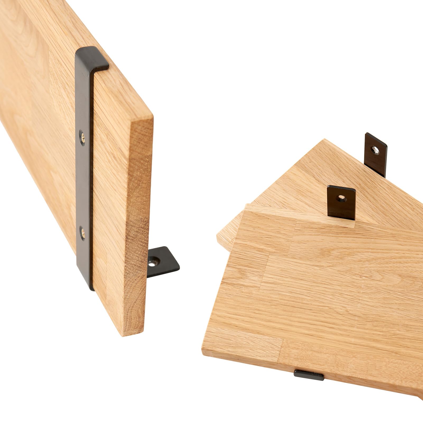 Mensola da Parete Galleggiante in Legno, Mensola da Muro Naturale Mensole in Legno di Quercia Mensola Sospesa in Massello di Rovere Con Staffe per Camera da Letto, Soggiorno (90 cm)