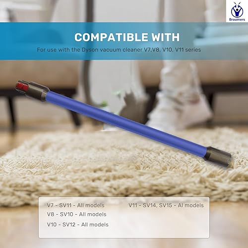Miniatura 3 de Varita de liberación rápida, tubo de extensión compatible con aspiradoras inalámbricas Dyson V7, V8, V10, V11, V15, Pieza de repuesto prémium (azul)