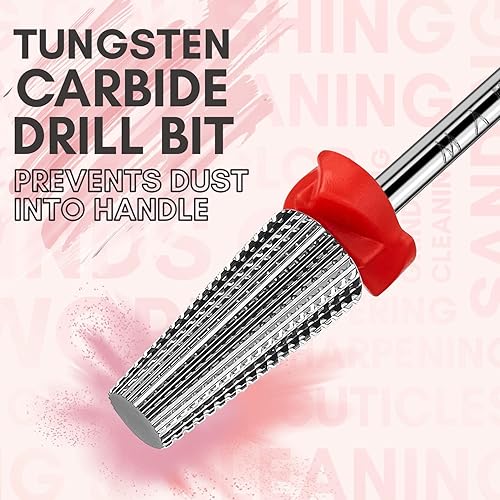 Miniatura 4 de Makartt Taladro de uñas para máquina Up200, paquete de lima eléctrica profesional con brocas de uñas 5 en 1, brocas cónicas de carburo de tungsteno