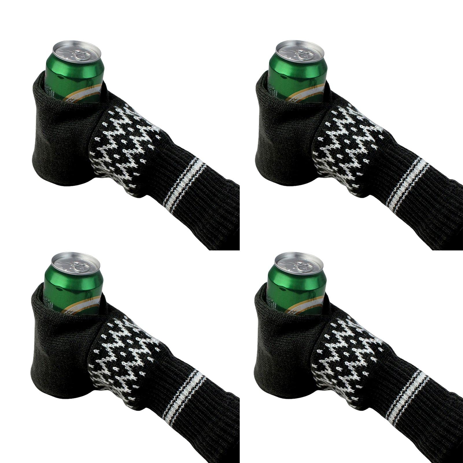 Beer Mitten Gloves, Knit Stitched Drink Mitt Beverage Insulating Beer Mitten Novelty Winter Warm Gloves Drinking Mitt to Keep Your Hand Warm,1/2/4pcs