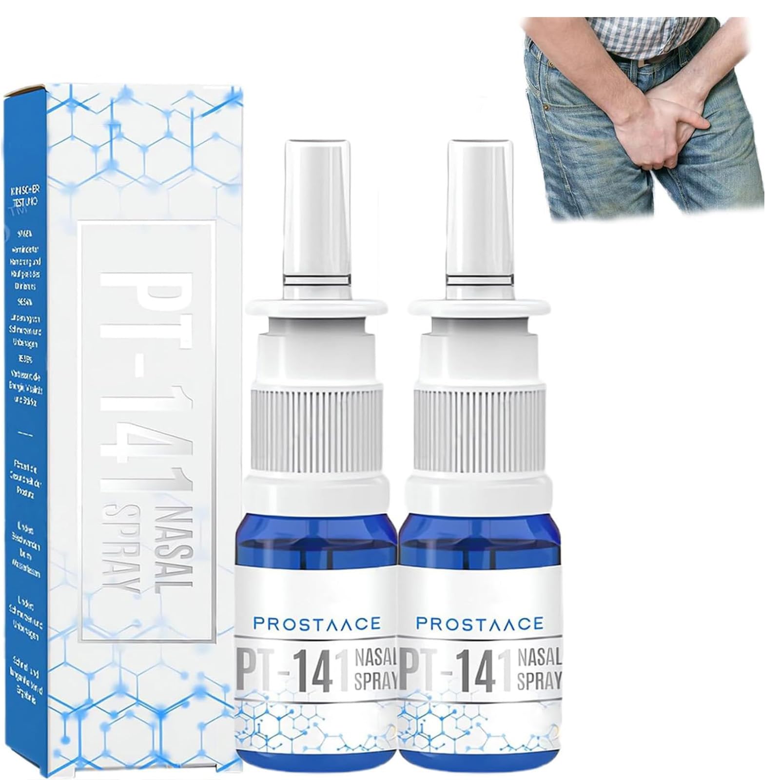 PT-141 Nasal Spray, Prostate Nasal Spray, Professional Prostate Spray Improves Blood Circulation, Nasal Spray for Relief Prostate, Restores Energy and Vitality (2pcs)