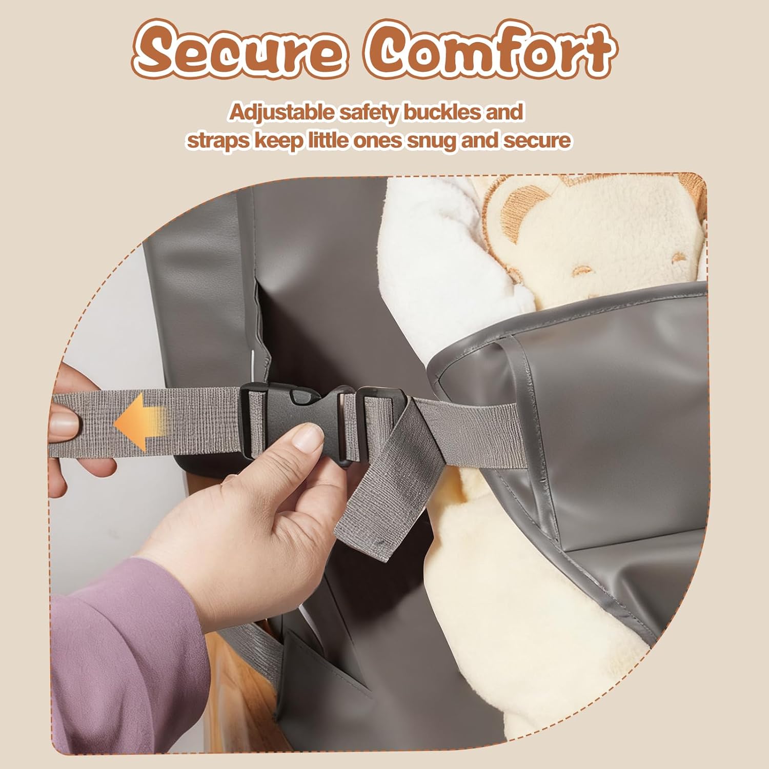 Toddler Booster Seat for Kitchen Chair - Portable PU Waterproof Dining Table Booster Cushion with Backrest and Adjustable Straps, Safe Toddler Seat for Table Eating (Fits Most Chairs)
