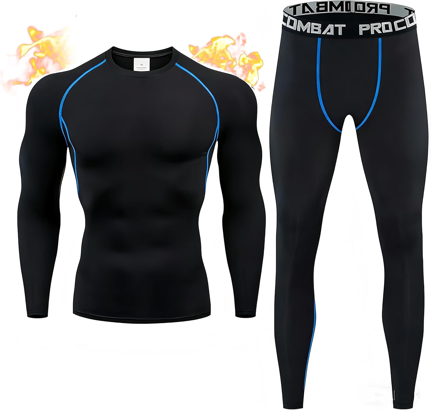 Thermal Underwear for Men,Long Johns with Fleece Lined Base Layer Men Cold Weather Top Bottom Thermal Set