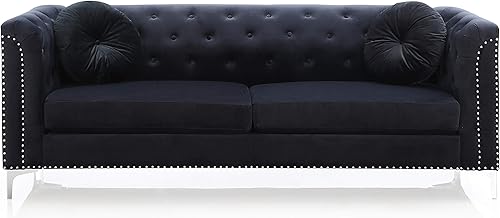 Miniatura 3 de Glory Furniture Sofá Pompano Velvet en Negro