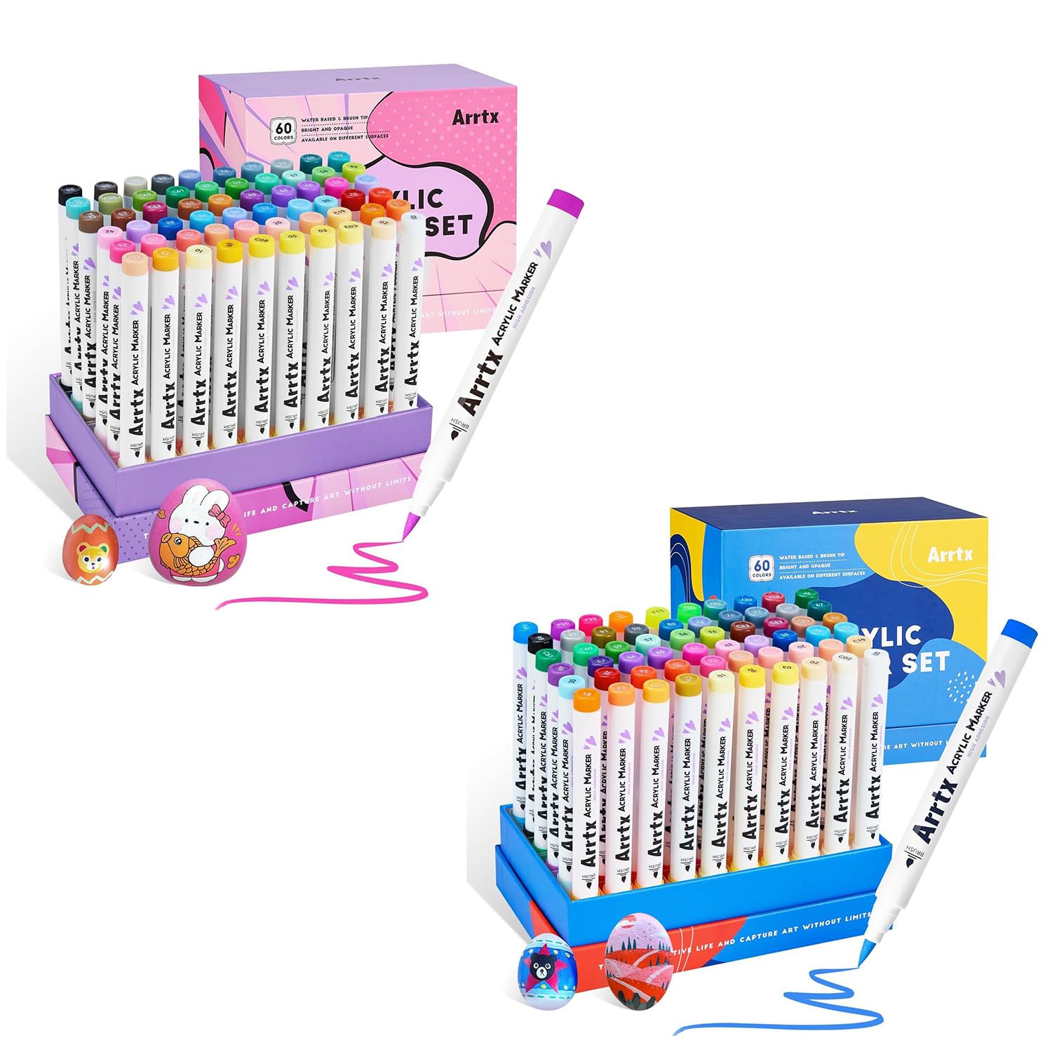 Bundle Set of Arrtx Paint Markers Paint Pens 60A&60B, Anime Comic & Regular Color