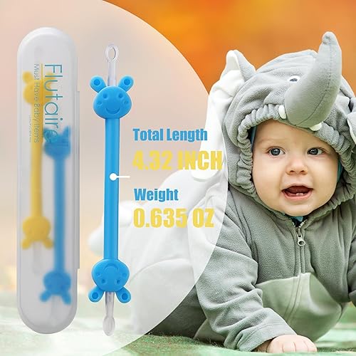 Miniatura 6 de Paquete de 2 limpiadores nasales y de oídos para bebés, pinzas de limpieza de nariz, removedor seguro de mocos para bebés, recogedor de nariz para