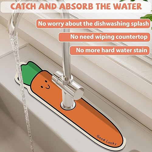 Miniatura 2 de Tapete para grifo de cocina, súper absorbente, de secado rápido, protector contra salpicaduras para fregadero de cocina, lavable a máquina,