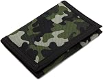 AI-DEE RFID Trifold Canvas Outdoor Sports Wallet for Kids - Front Pocket Wallet with Magic Sticker, Black, 3.1 inch Width x 4.7 inch Long x 0.6 inch height, Rfid Wallet