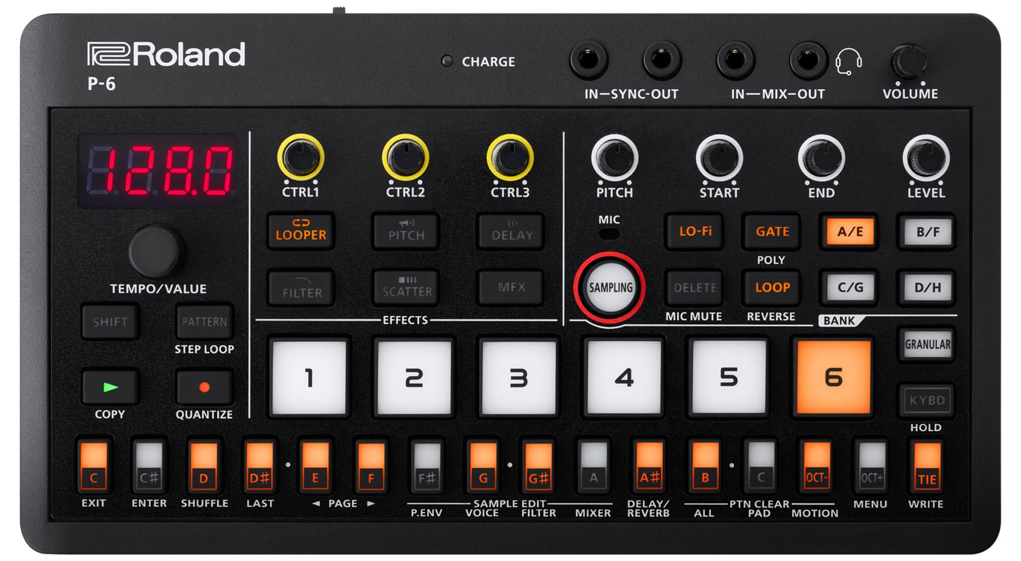 Roland AIRA Compact P-6 Creative Sampler Bundle with Audio Cable and Austin Bazaar Polishing Cloth