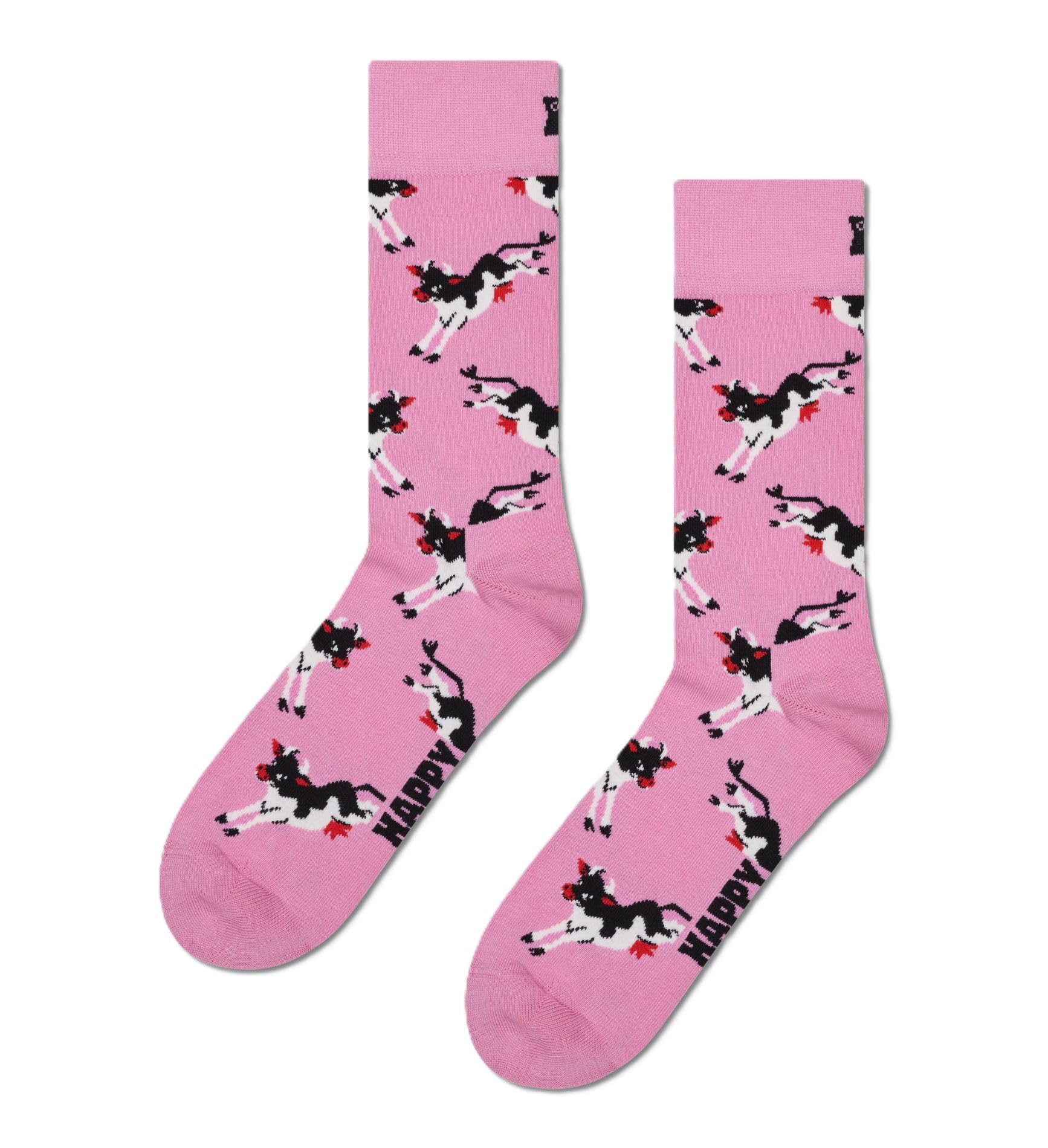 Happy Socks Cow Sock, Pink, 41-46