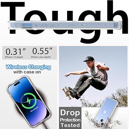 Miniatura 6 de Coolwee Protector de cuerpo completo híbrido 3 en 1 resistente para Apple iPhone 15 Plus, 6.7 pulgadas, resistente a prueba de golpes, mujeres y