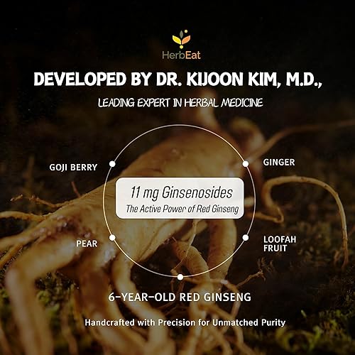 Miniatura 3 de Extracto de ginseng rojo coreano con 11 mg de ginsenósidos  Aumenta la energía, la memoria y la inmunidad, bebida de ginseng de 6 años para