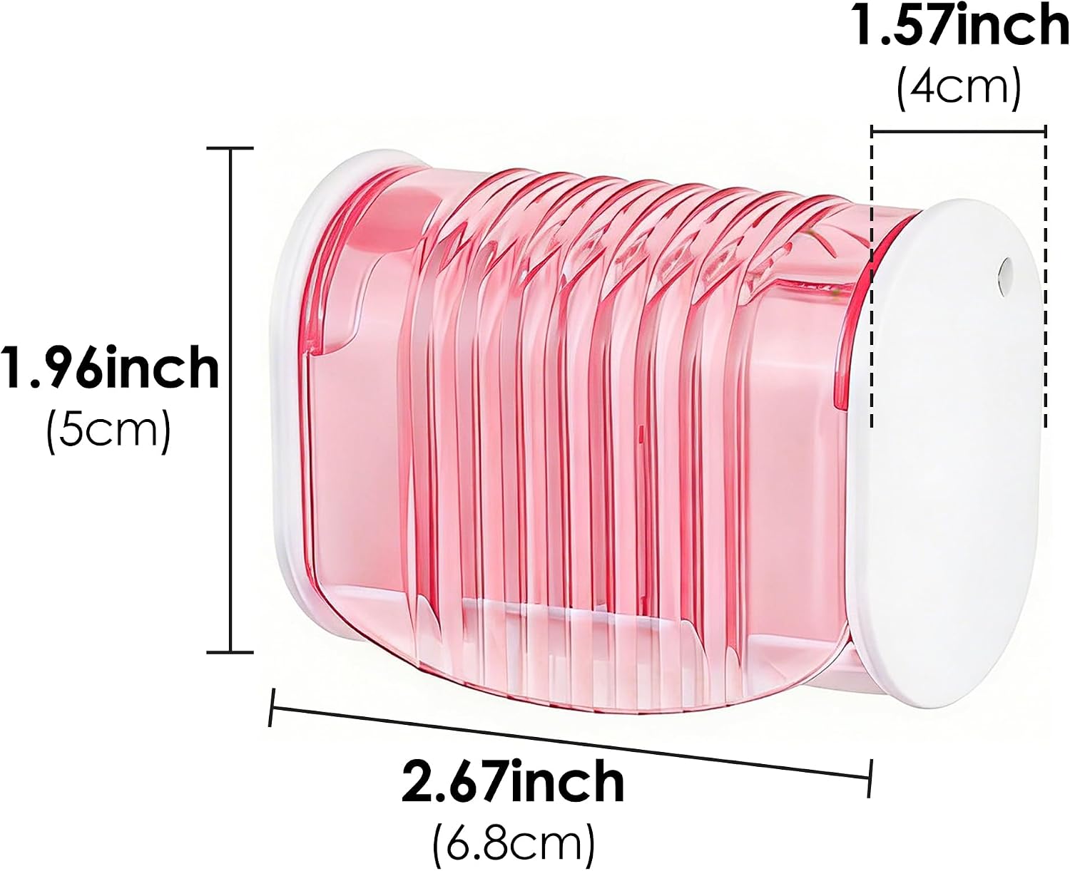 1 Pack Toothbrush Holder Wall Mounted with Cover for Bathroom, 2 Slots Toothbrush Storage Organizer for Shower, Self Adhesive Toothbrush Hanger (Pink)