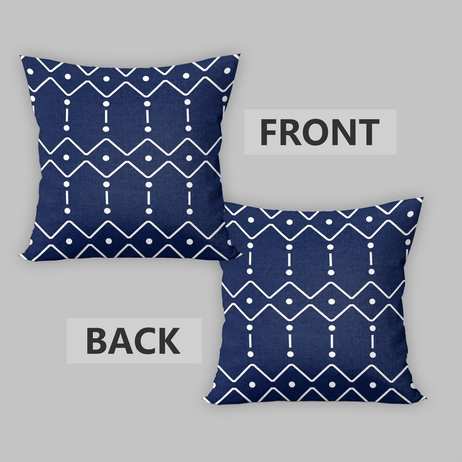 ggaimwf Geometric Pillow Cases 2 Pack Geometric Pattern Navy Blue Cushion Covers Abstract Pillow Covers Modern Cushions Covers for Sofa Living Room Home Decor Square Cushions 45x45cm - Image 4