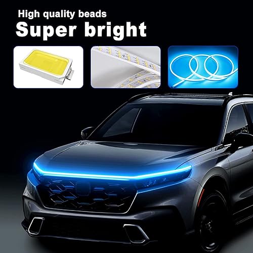 Miniatura 3 de Tira de luz LED cortable para debajo del capó, tira de luz LED para motor automotriz, guía de luz giratoria, impermeable, IP66, accesorios de