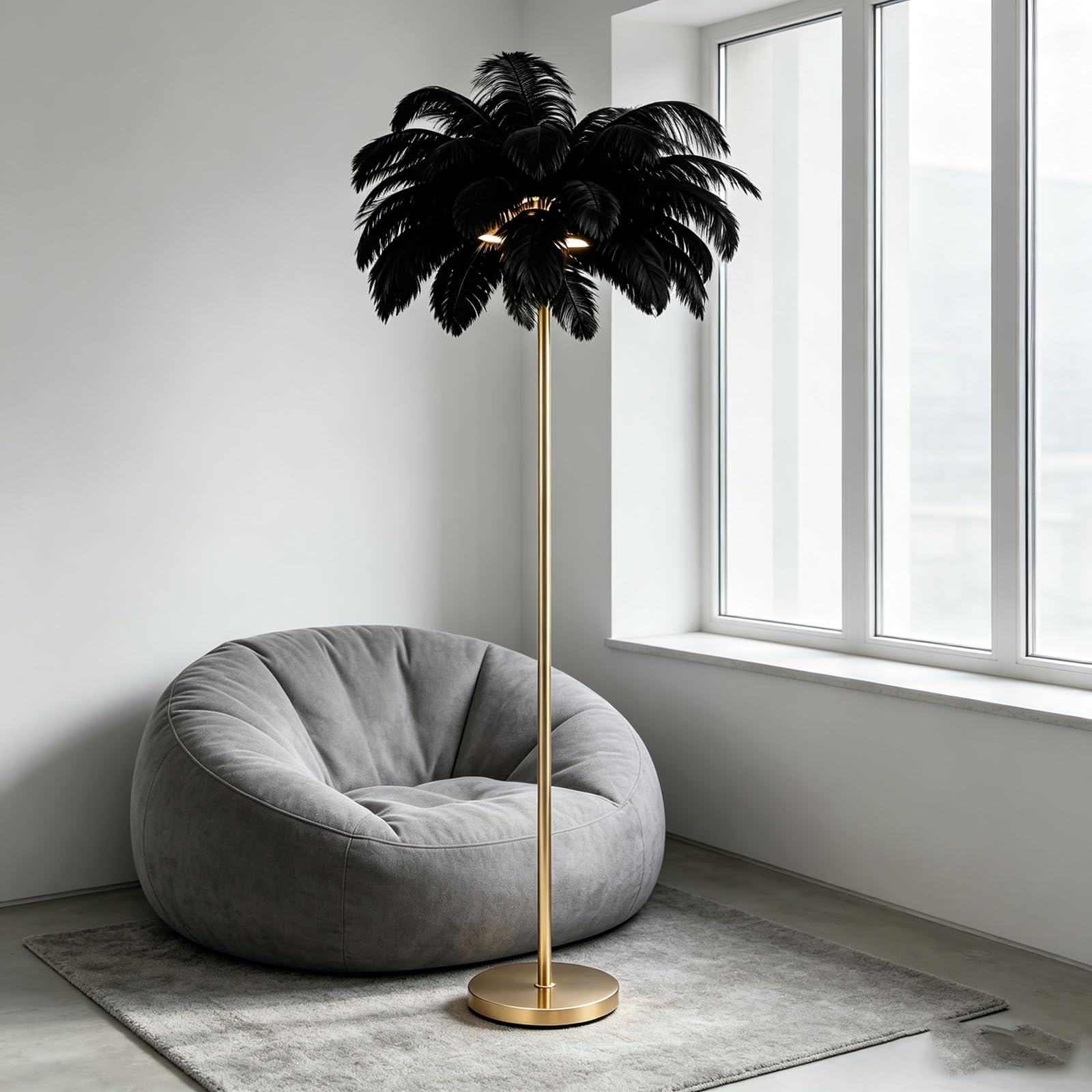 LCNDKF Anti-Slip Stable Feather Floor Lamp