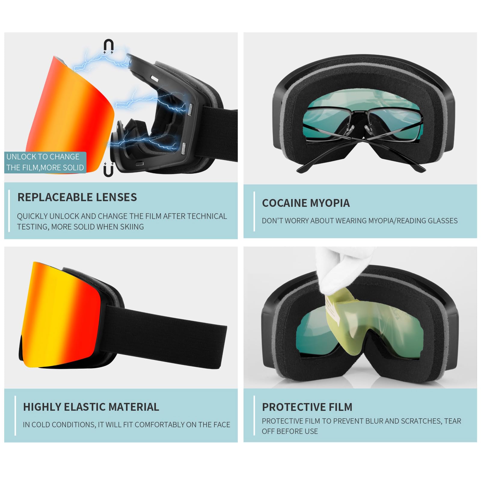 Anti-fog Snowboard Occhiali Doppio Strato Occhiali Da Sci Protezioni UV Sci Neve per Uomini Donne Doppio Strato Anti-fog Neve Snowboard Regalo
