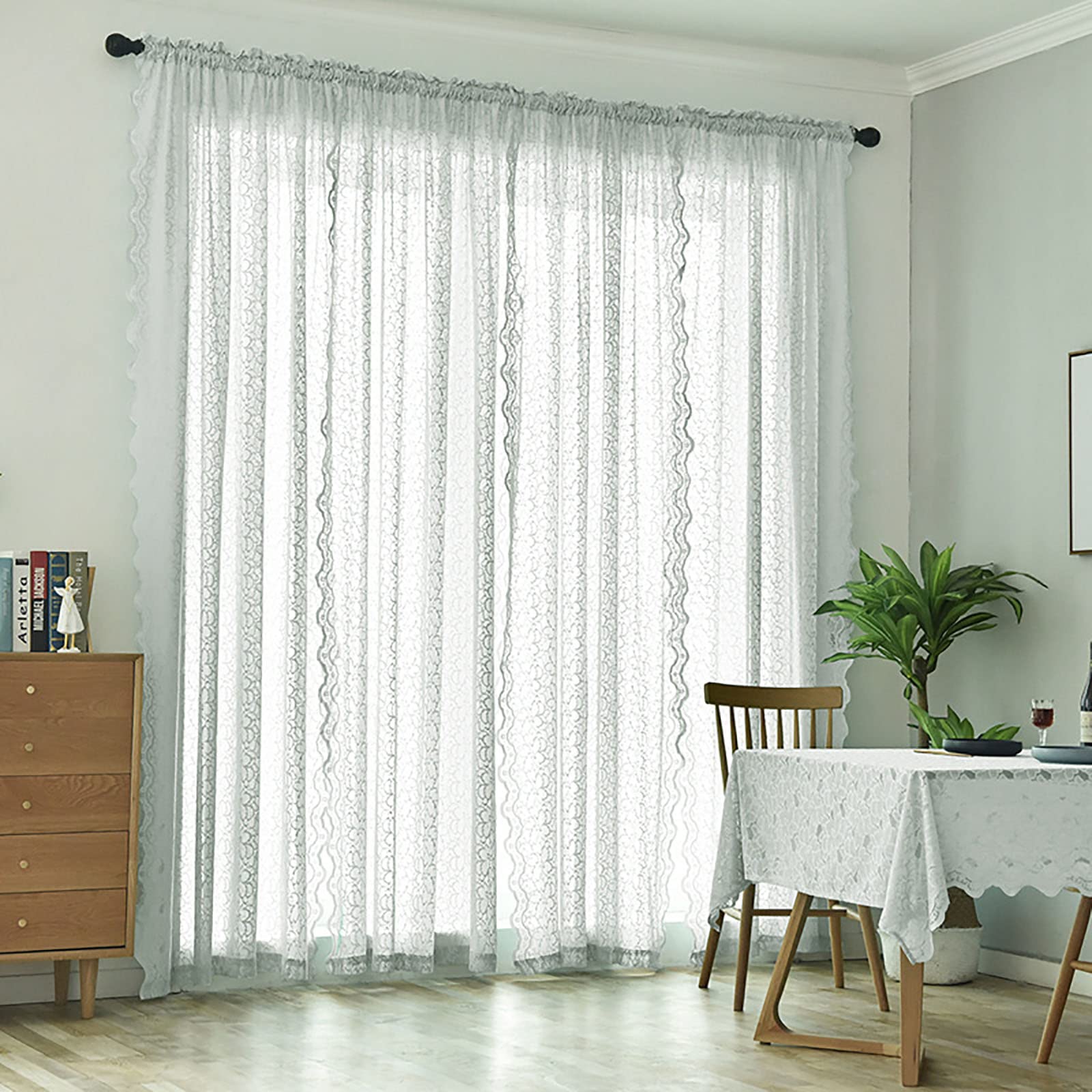 Curtains for Living Room, Contemporary Style Blackout Curtains Tulle Drapes Home Decor for Bedroom Window Door - 1 Panel(W*H:140x280cm(55x110inch), C(Top Pocket))