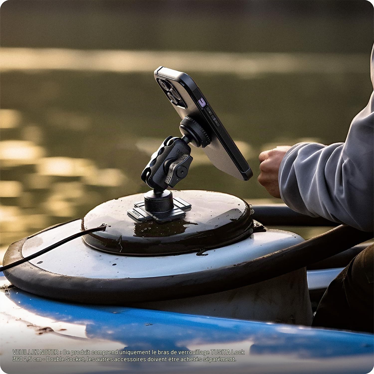TUSITA Lock 360 Arm 1" Support - Double Prise B Taille Courte
