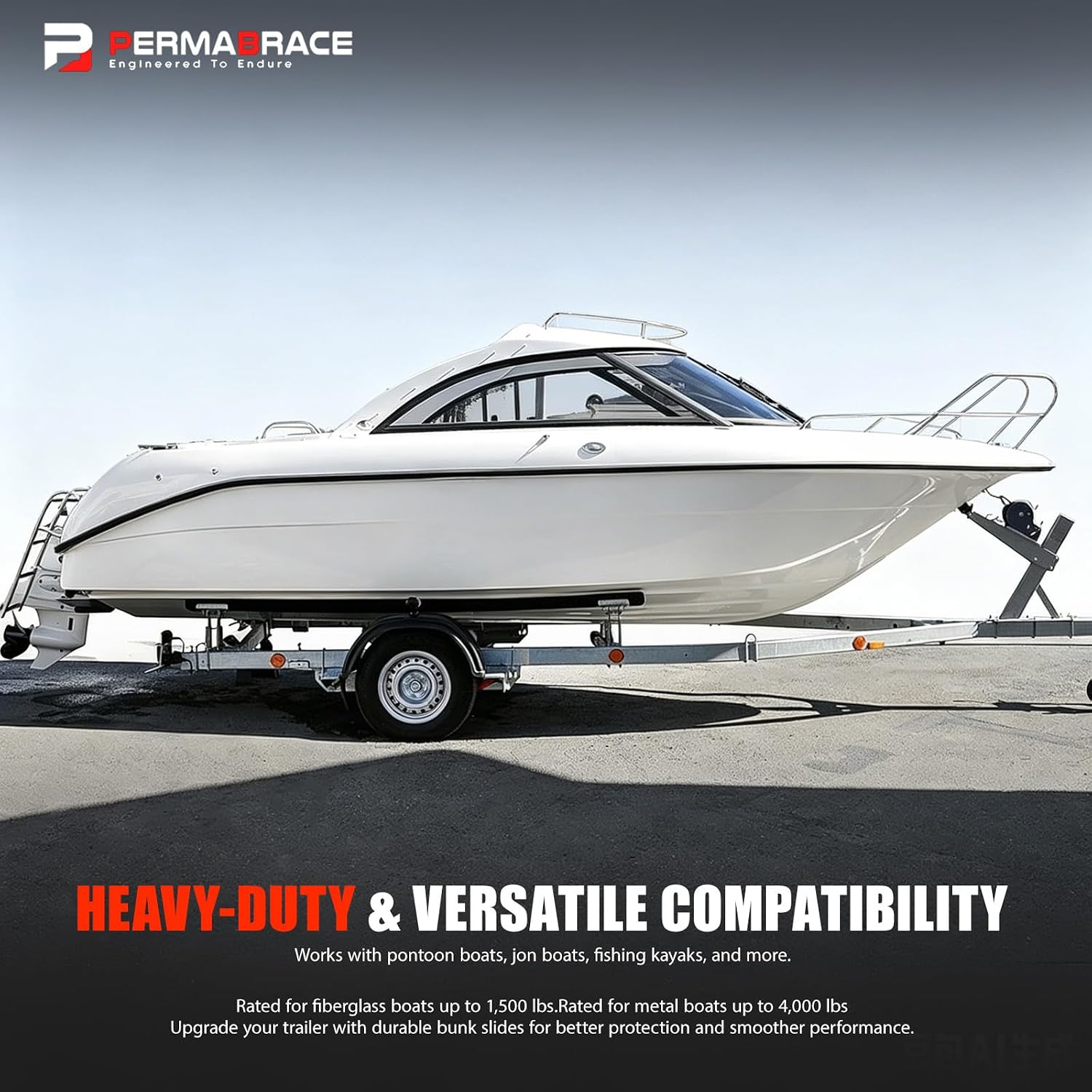 20pcs Boat Trailer Bunk Slides Kit -16 Pads (3"X10") + 4 Bunk Enders | Boat Trailer Bunk Slides, Smoother Boat Bunk Slide Pads for Launching & Loading Boat On Off Trailer for Easier Launching