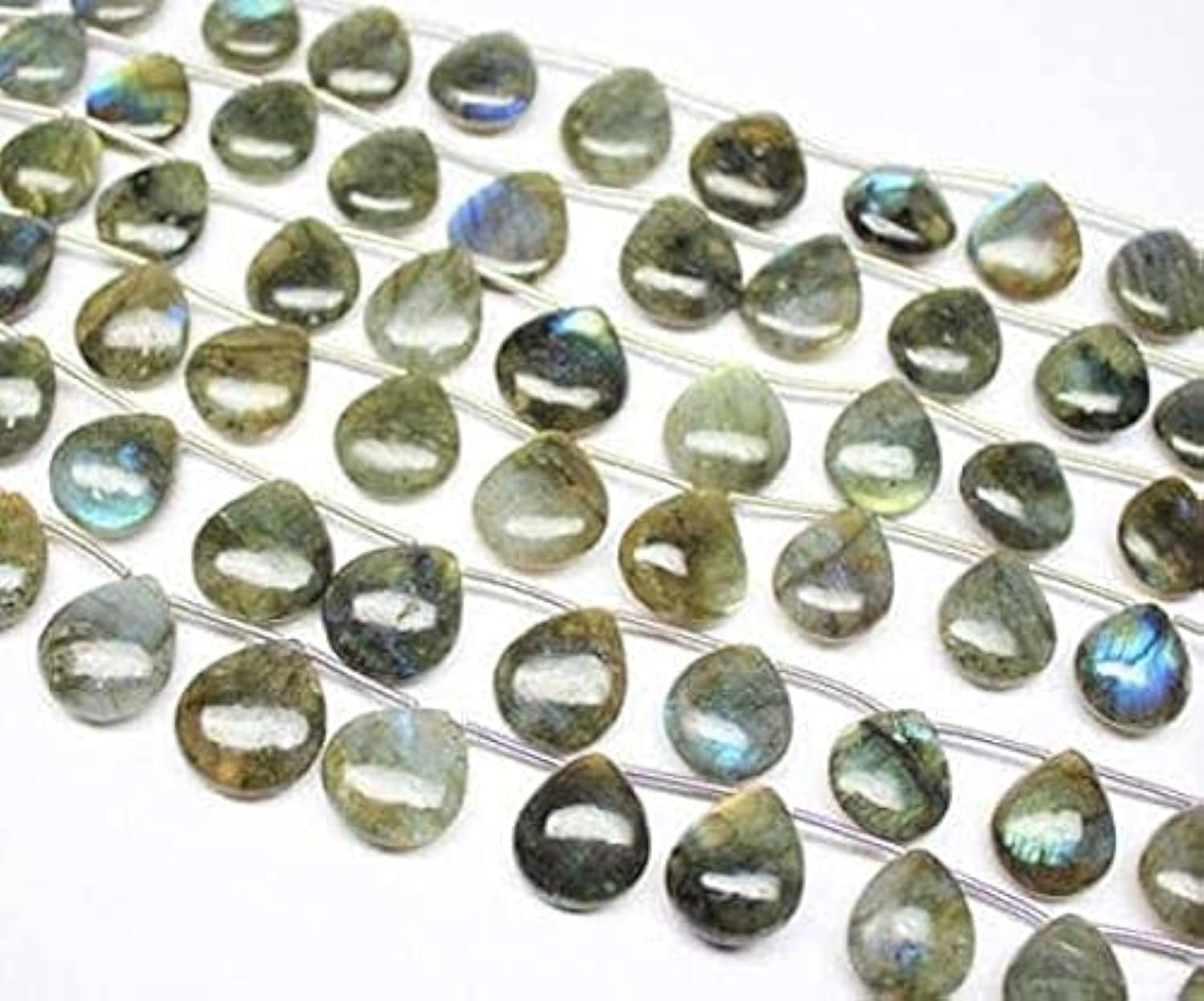 Labradorite perles de lithothérapie en forme de cœur lisse de 14-16mm