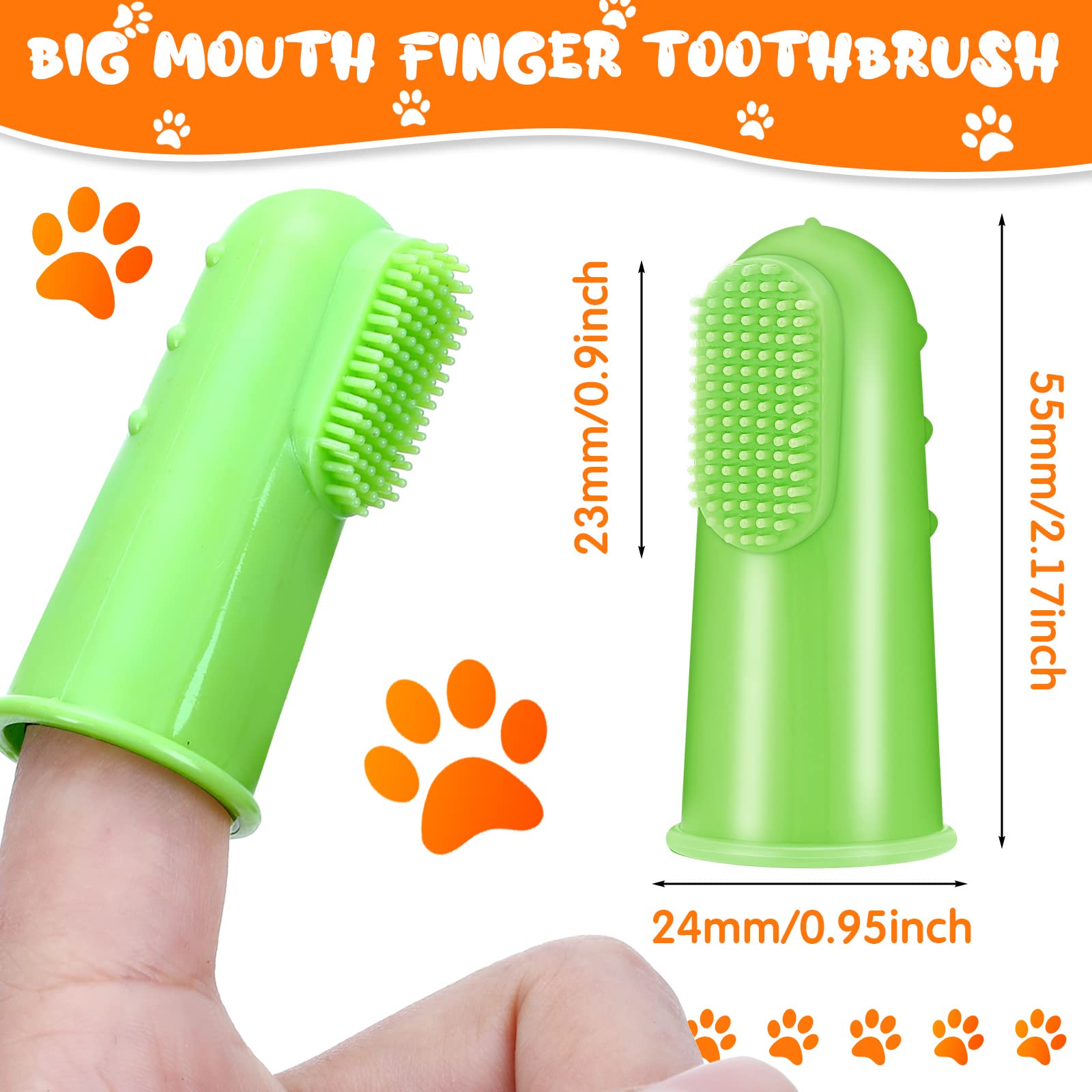 Paquete de 80 cepillos de dientes para perro, cepillo de dientes para dedos para mascotas, fácil limpieza de dientes, cepillo de dientes de perro, cuidado bucal, cepillo dental para mascotas, fundas