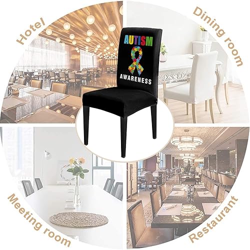 Miniatura 5 de Toys - Juego de 8 fundas para sillas de comedor con diseño de caricaturas para autismo, piezas de rompecabezas de colores, fractal, pasatiempo,