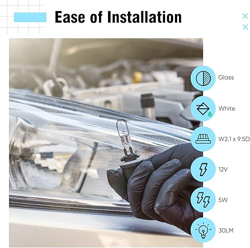 Miniatura 10 de 2827NATB 2825 Bombilla 12V 5W W2.1 x 9.5D Base de ámbar natural luz de estacionamiento Lateral Bombillas Luces delanteras Faros