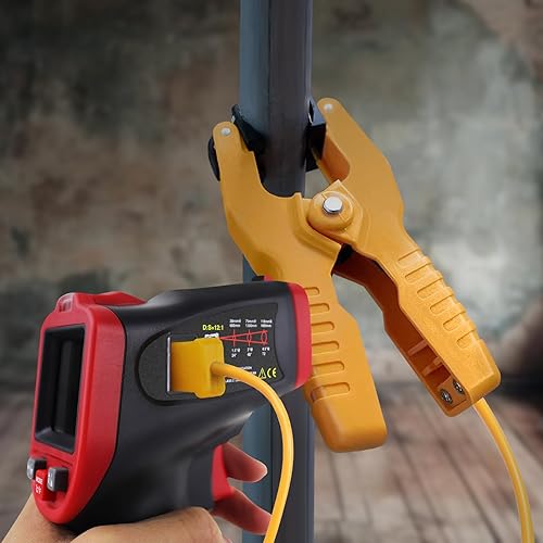 Miniatura 3 de Termómetro infrarrojo sin contacto -50  1,562.0 F (58  1562 F) con medición tipo K, rango de temperatura láser, pantalla LCD, luz UV, para uso