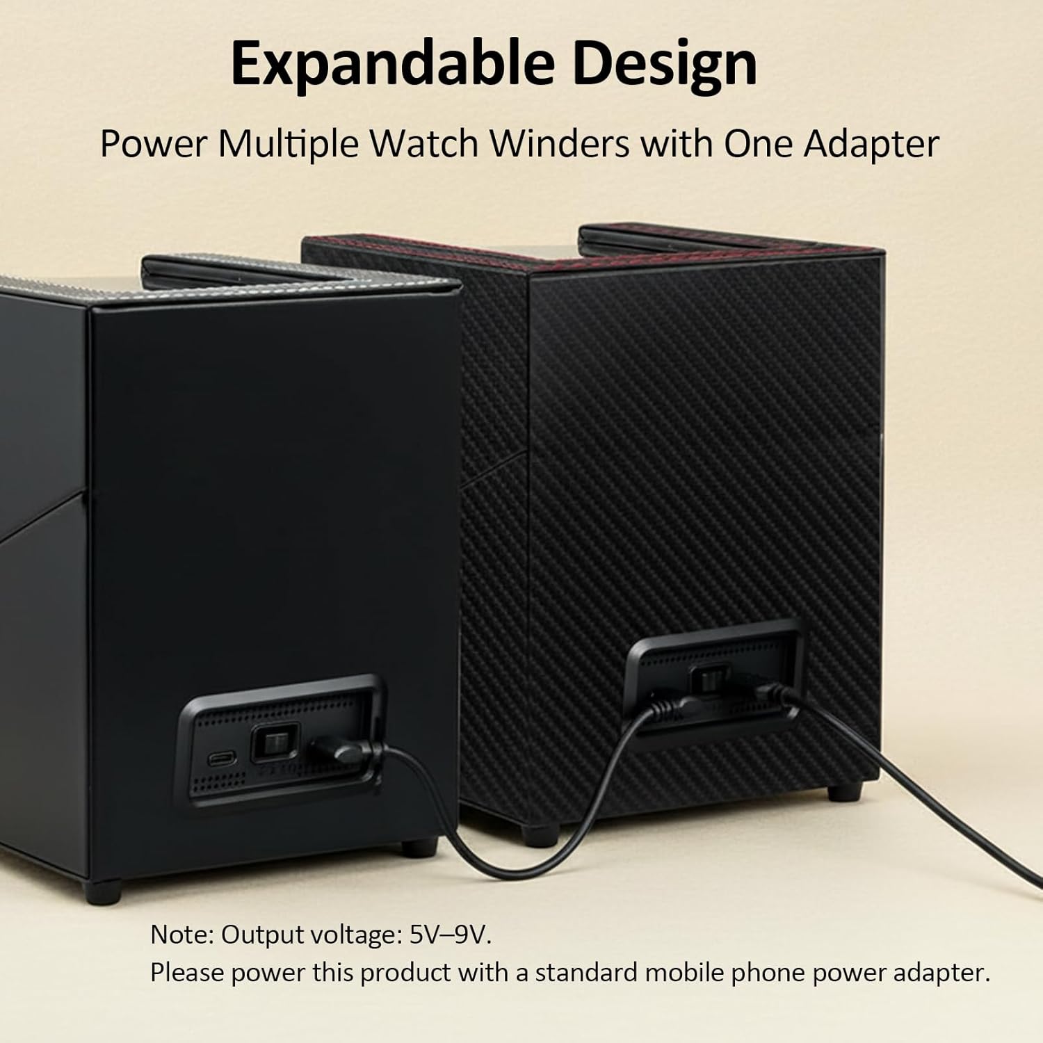 Watch Winder for Automatic Watches,Automatic Watch Winder Box,Double Watch Winder with Quiet Japanese Motor,USB Type C