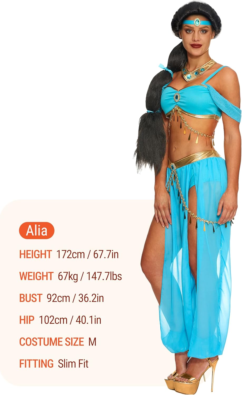 Spooktacular Creations Arabian Princess Costume Women, Fairy Dance Outfit Adult Teal Fancy Set for Halloween Cosplay Parites