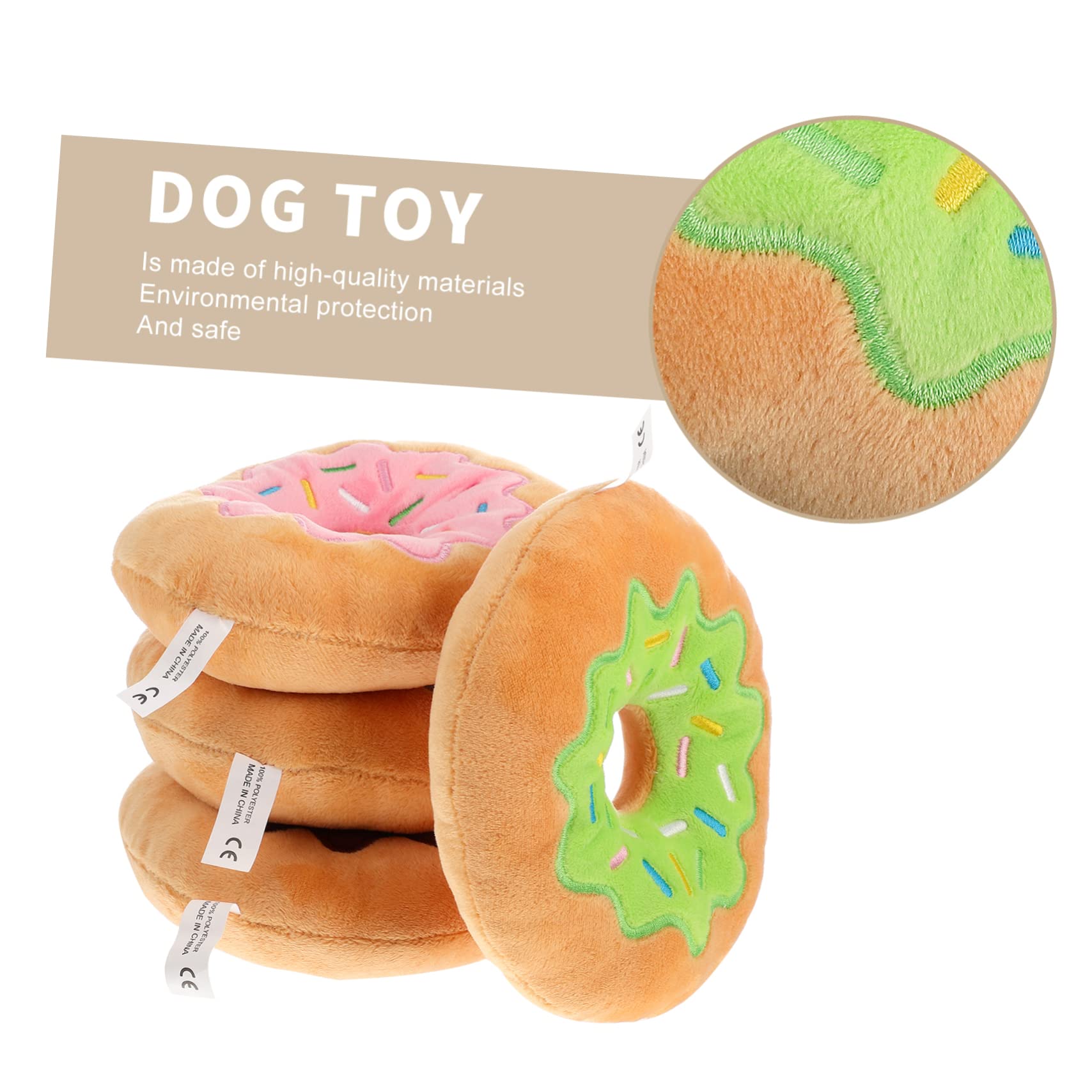 Didiseaon 4pezzi Giocattoli Squeaky Per Cani Morbidi Donuts Peluche Da Giocattoli Da Masticare Interattivi Per Cuccioli Divertenti e Sicuri Per Gioco
