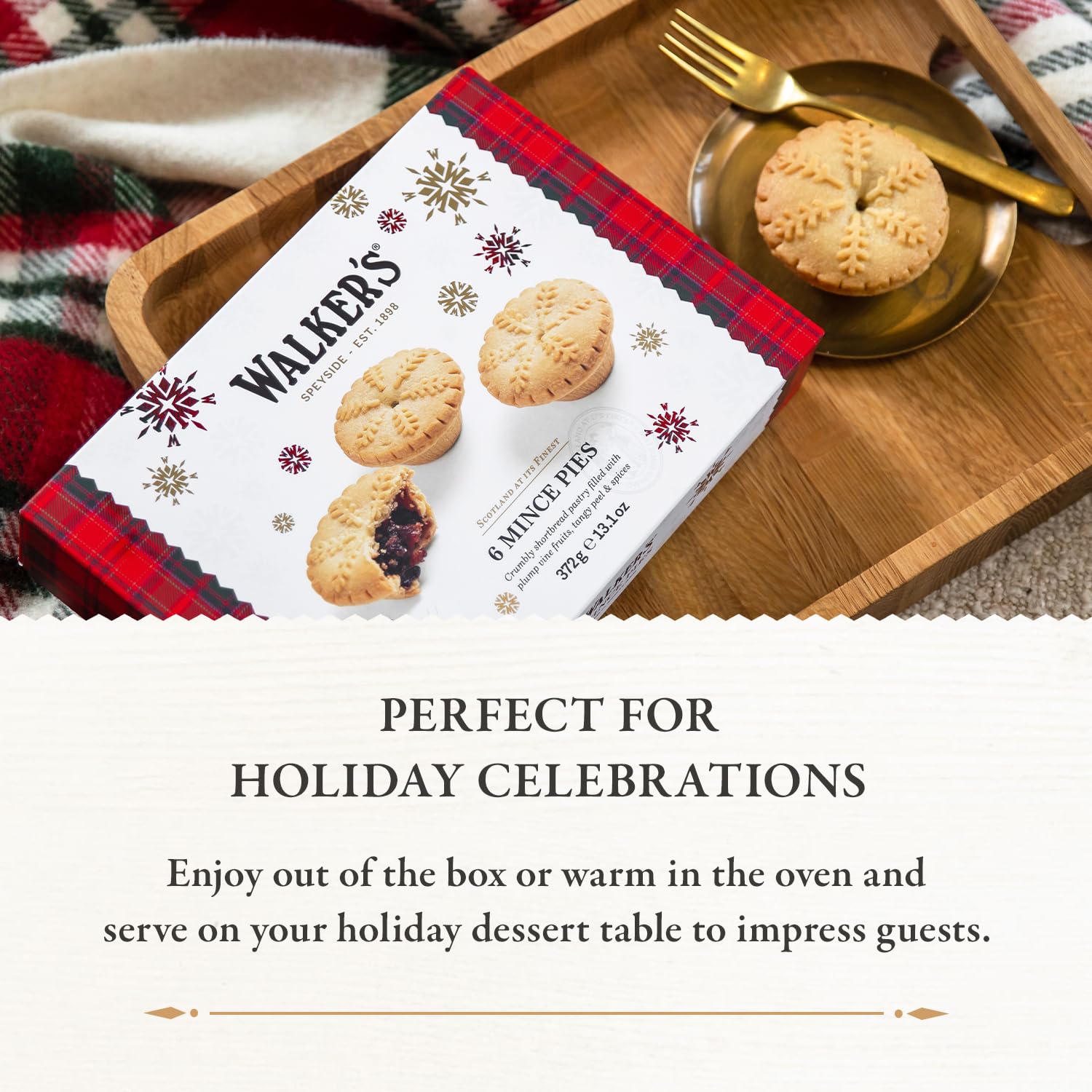 Walker's Shortbread Mince Holiday Pies, Luxury Holiday Treat, 13.1 Oz (Pack of 3)