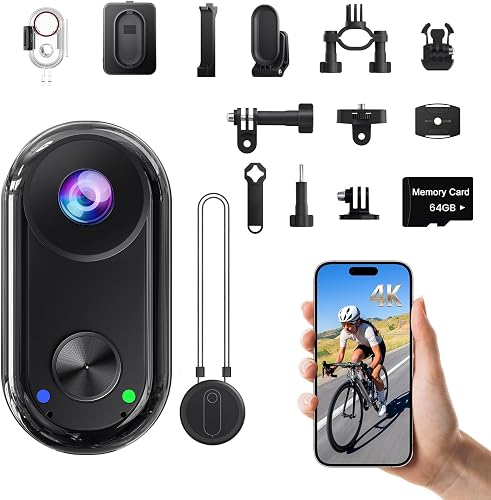 4K Mini Caméra Sport, 20MP Portable Body Camera, 6 Axes S…