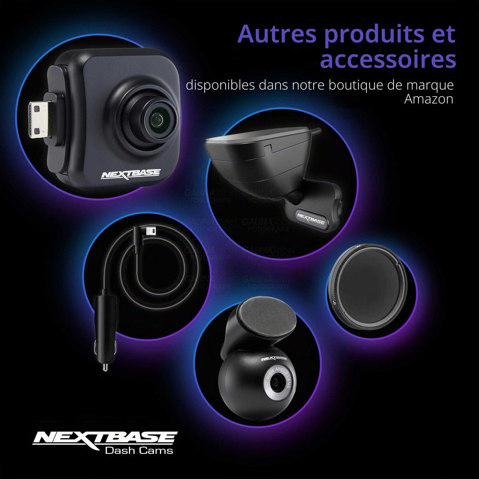 Nextbase Caméra embarquée 222XR avant et arrière avec caméra de pare-brise arrière et carte SD 32 Go | Full HD 1080p 30 fps avec mode stationnement 24/7 et support Click&Go