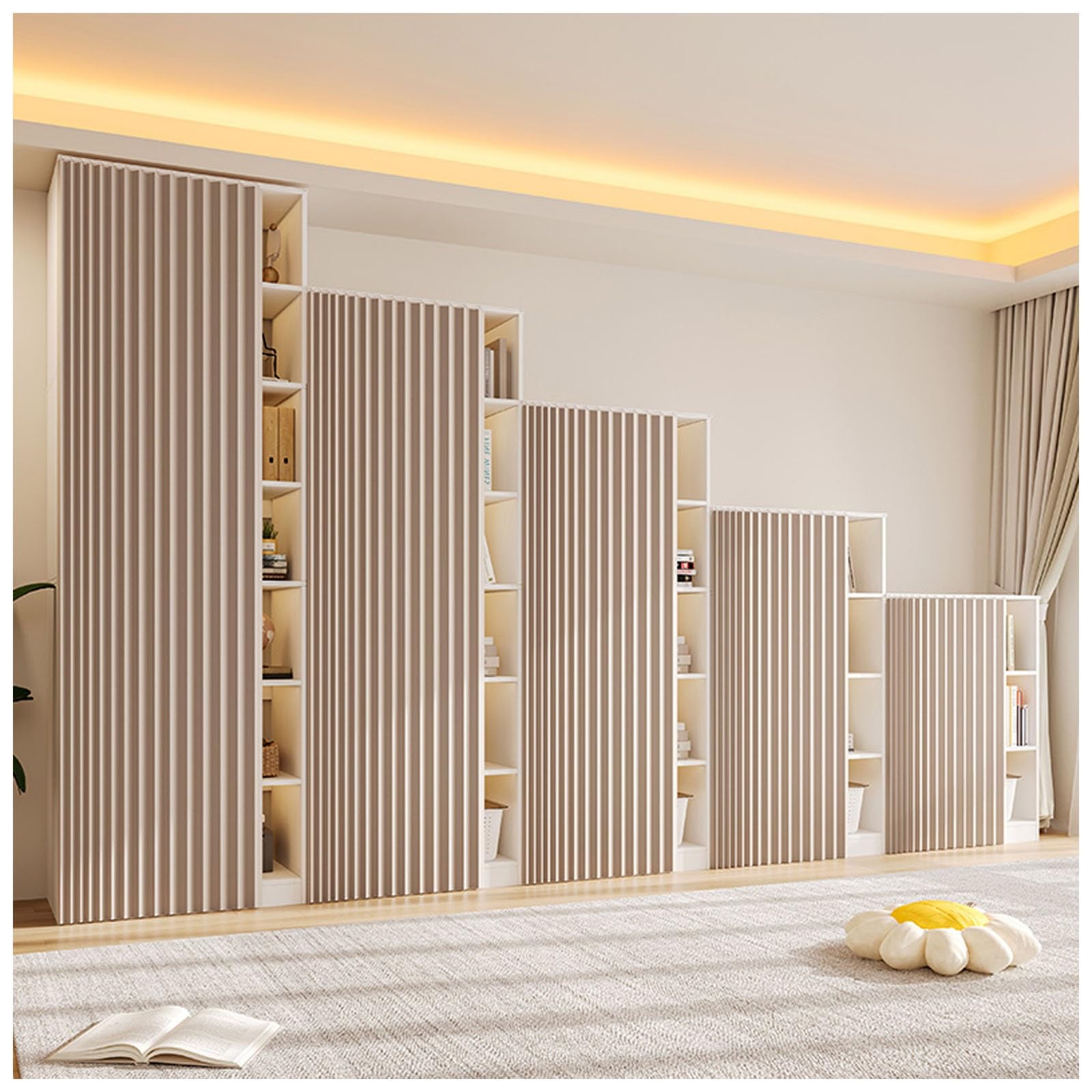 APMOE Cabinet Curtains for Shelves, Dust Proof Curtain for Shelves Privacy Closet Curtain, Doorway Curtain Closet Curtains Short Curtains for Kitchen/