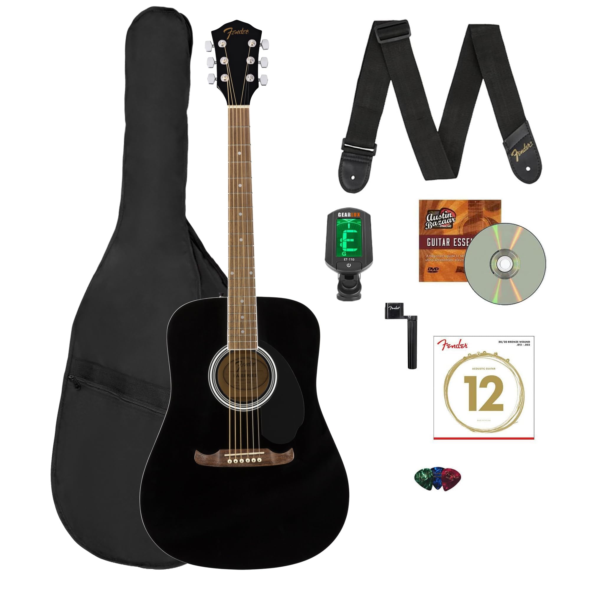 Amazon.com: Fender Classic Design Dreadnought Guitar - Black