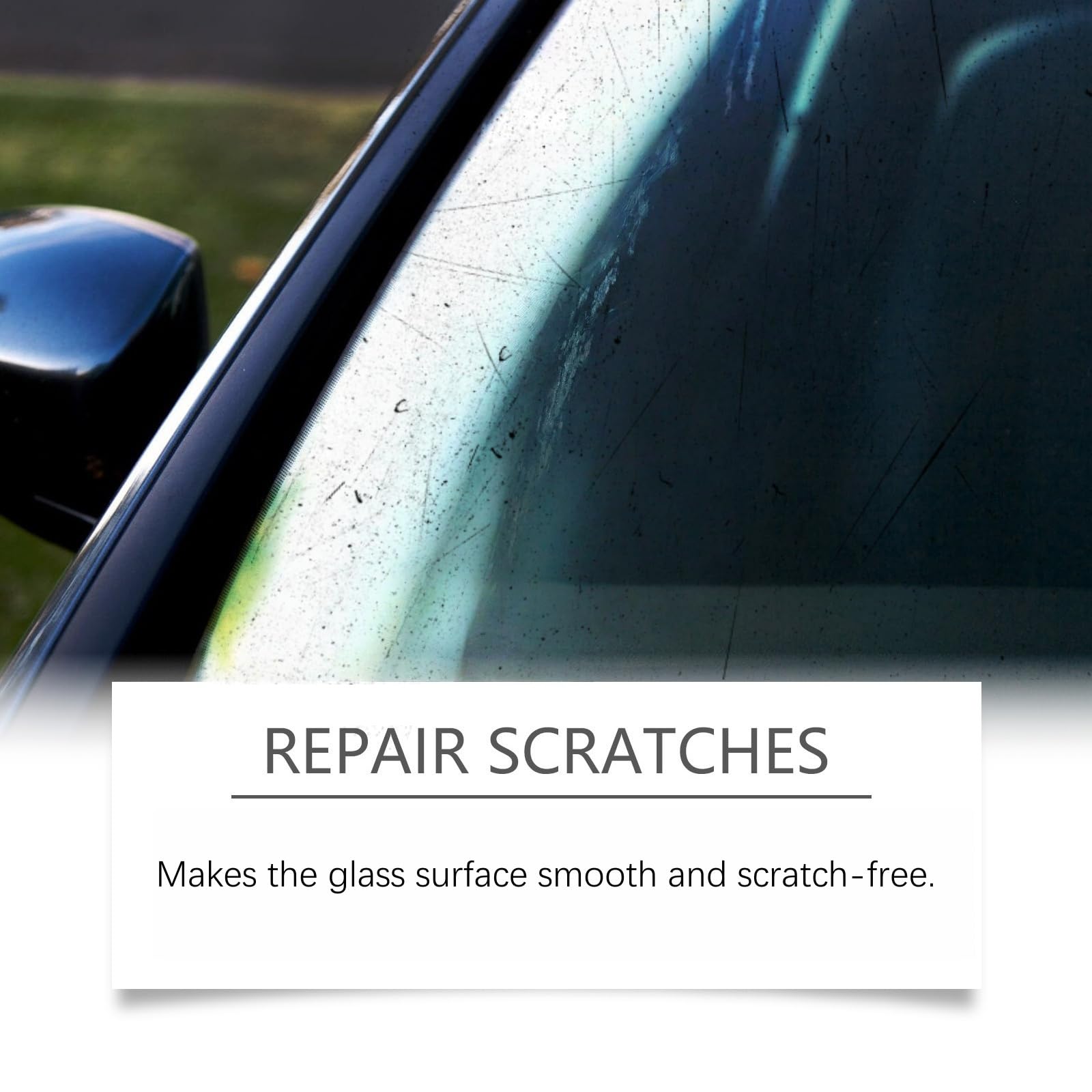 Glass Scratch Remover Kit,Window Scratch Repair with Sponge,Auto Glass Polishing Liquid,Gla/ss Repair Solution,Removes Scratches from Car Windshield & Home Gla/ss,Car Window Screen Cleaner Kit,120ml — view 8