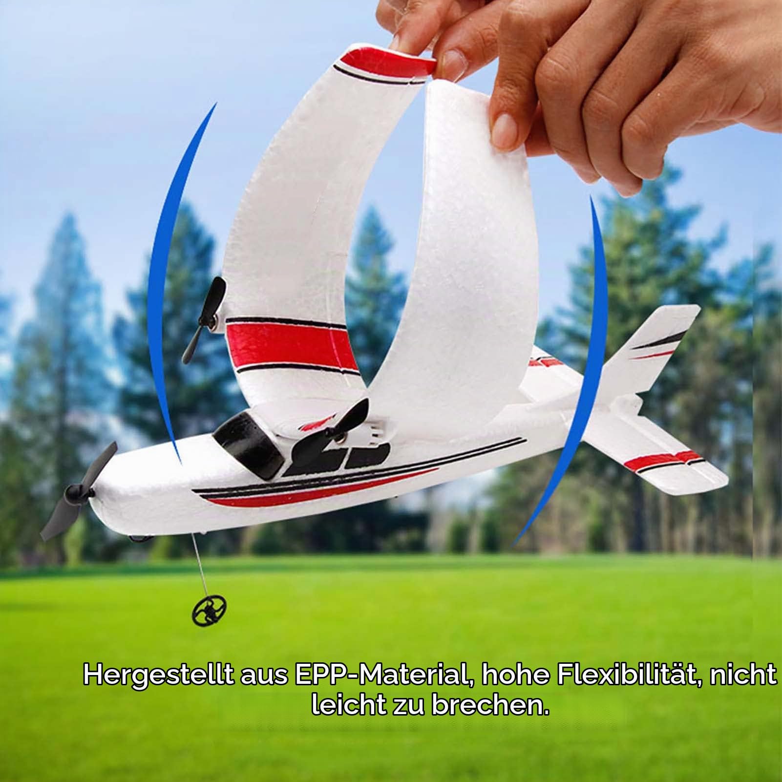 Goolsky FX801 Flugzeug Cessna 182 2,4 GHz 2CH RC Flugzeug Outdoor Flugspielzeug für Kinder Jungen mit 2 Batterien