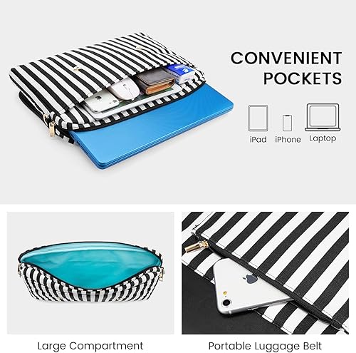 Miniatura 4 de LOVEVOOK Bolsa para laptop para mujer, 15.6 pulgadas, impermeable, de cuero, maletín para computadora, maletín grande para computadora portátil,