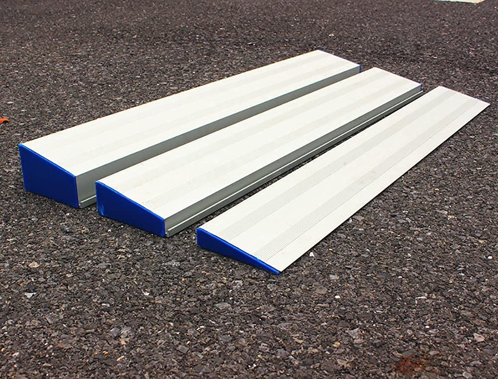 Aluminium-Einstiegsschwellenrampe für Rollstühle/Zuhause/Stufen/Türen/Treppen, 3er-Pack leichte tragbare rutschfeste Bordsteinrampen