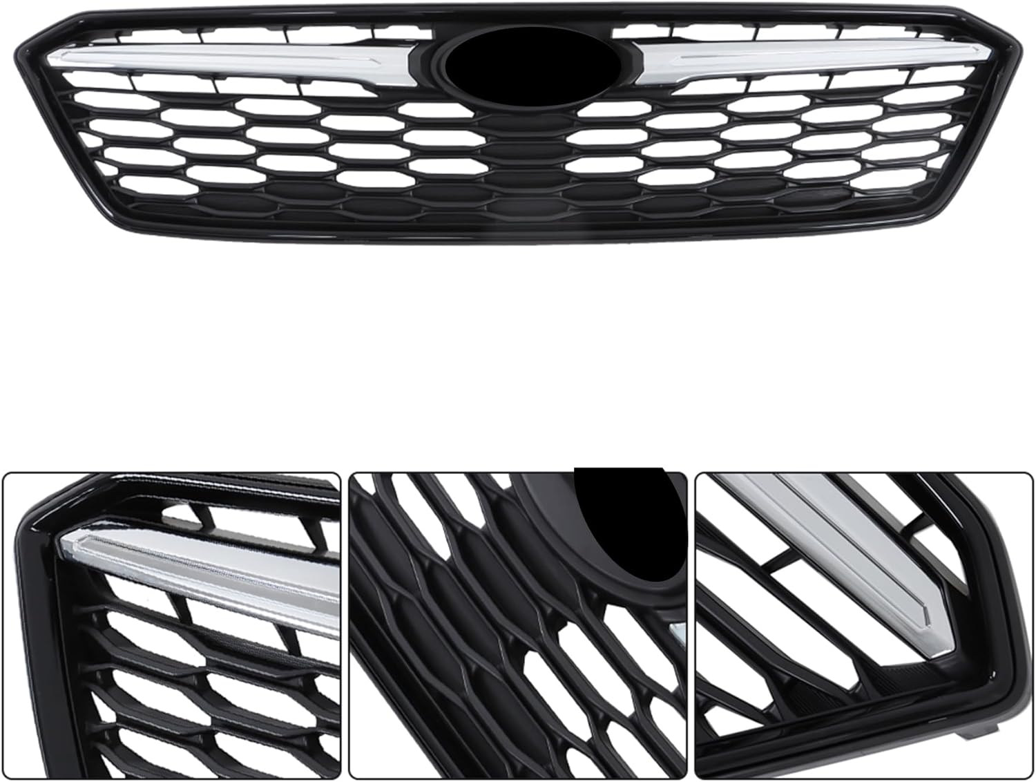munirater Upper Grille Grill W Molding Trim Replacement for 2017 2018 2019 Impreza